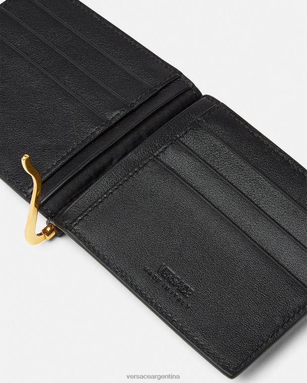 hombres Versace negro cartera plegable con clip Medusa Biggie accesorios 4F6041634