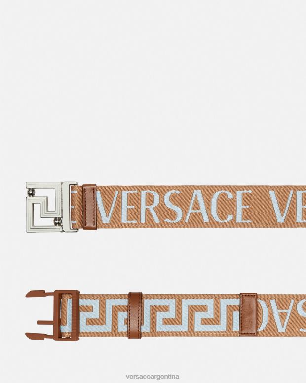 hombres Versace beige cinturón reversible integral accesorios 4F6041613