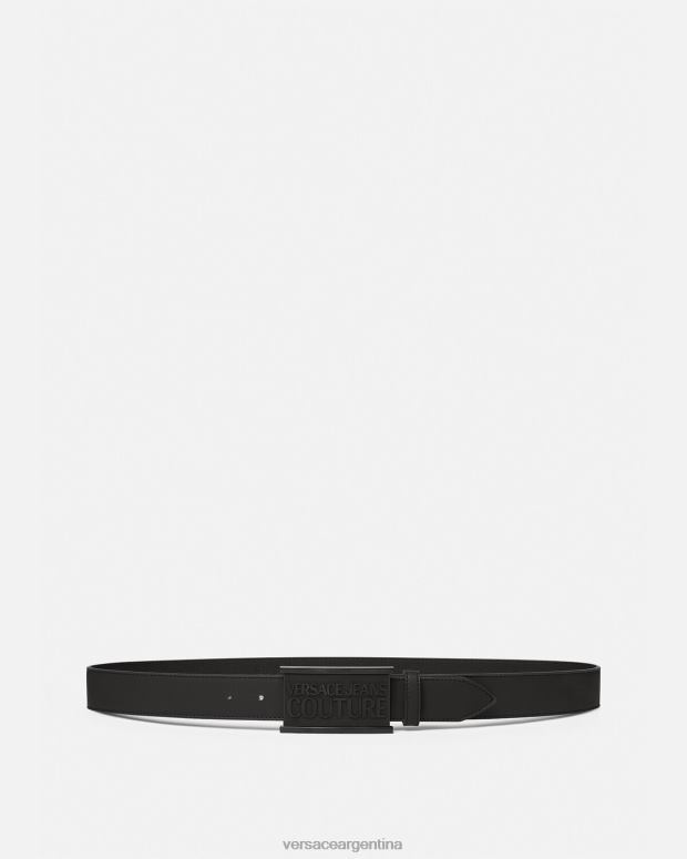 hombres Versace negro cinturón con logo en el mismo tono accesorios 4F6042508
