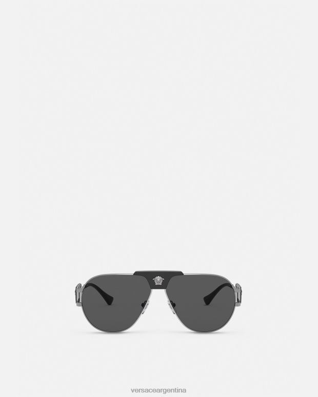 hombres Versace negro gafas de sol de aviador de proyecto especial accesorios 4F6041668
