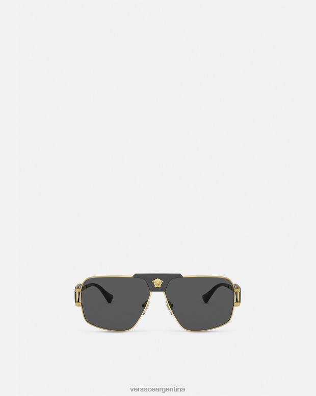 hombres Versace negro gafas de sol de aviador de proyecto especial accesorios 4F6041672