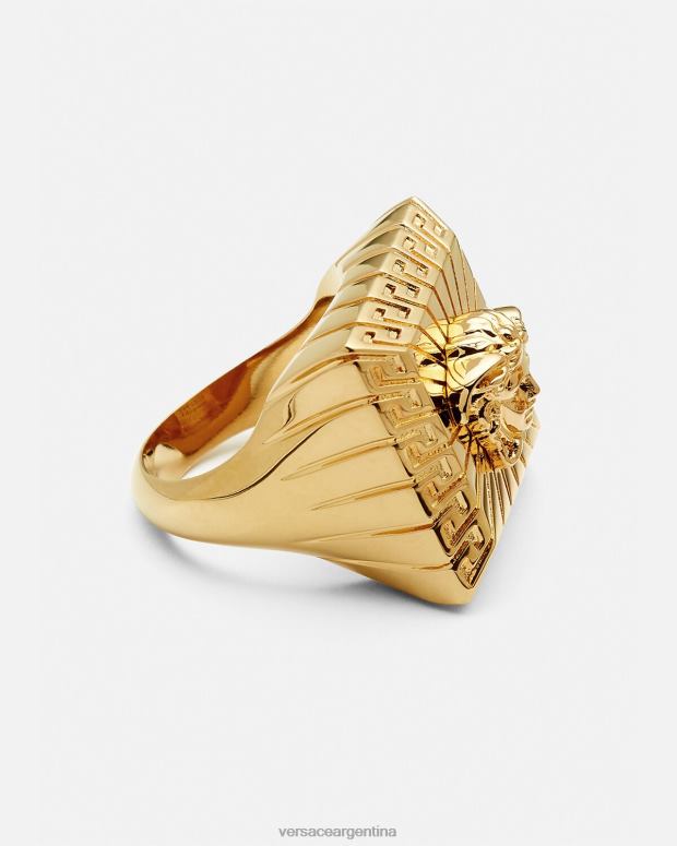 hombres Versace oro anillo cuadrado con medusa accesorios 4F6041691