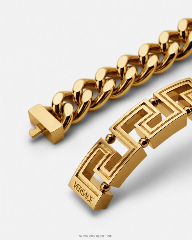 hombres Versace oro pulsera de cadena con greca accesorios 4F6041685