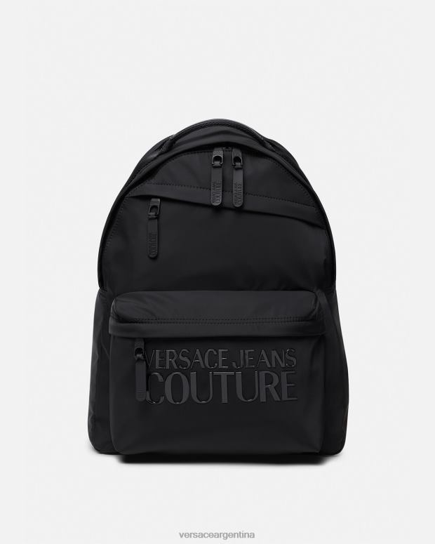 hombres Versace negro mochila de alta costura con logo accesorios 4F6042490