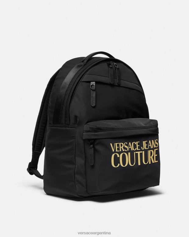 hombres Versace oro negro mochila de alta costura con logo accesorios 4F6042492