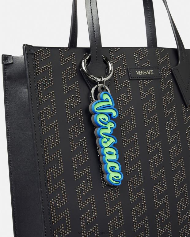 hombres Versace agua verde llavero de silicona con logo universitario accesorios 4F6041666