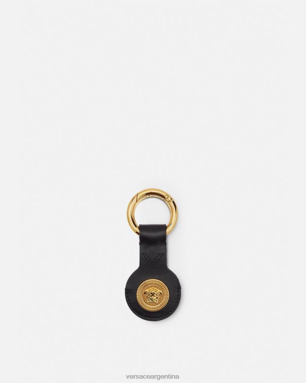 hombres Versace negro llavero medusa airtag accesorios 4F6041664