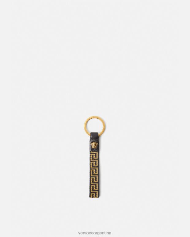 hombres Versace oro negro llavero greca accesorios 4F6041656