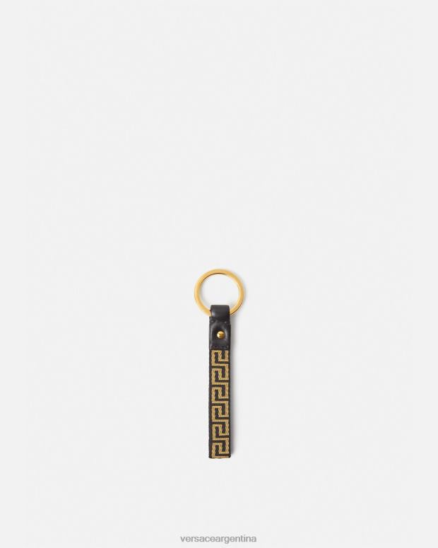 hombres Versace oro negro llavero greca accesorios 4F6041656