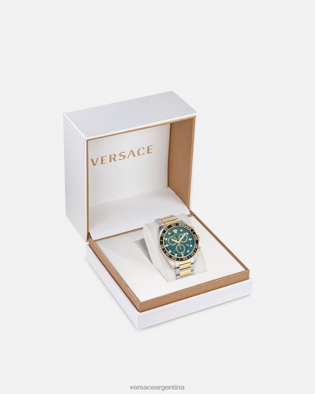 hombres Versace pnul reloj crono greca dome accesorios 4F6041707