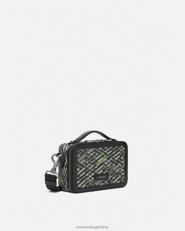 hombres Versace imprimir bolso bandolera pequeño con firma la greca bolsas 4F6041478
