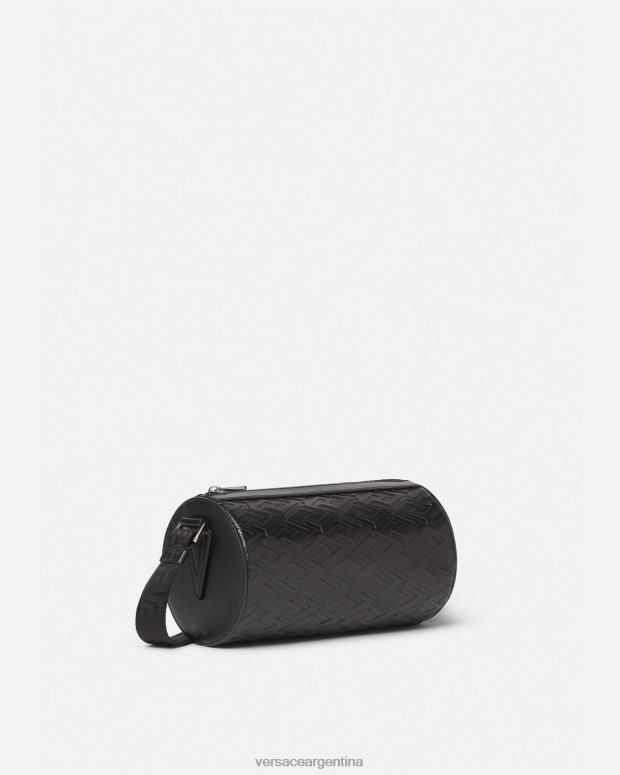 hombres Versace negro bolso bandolera con firma la greca bolsas 4F6041482