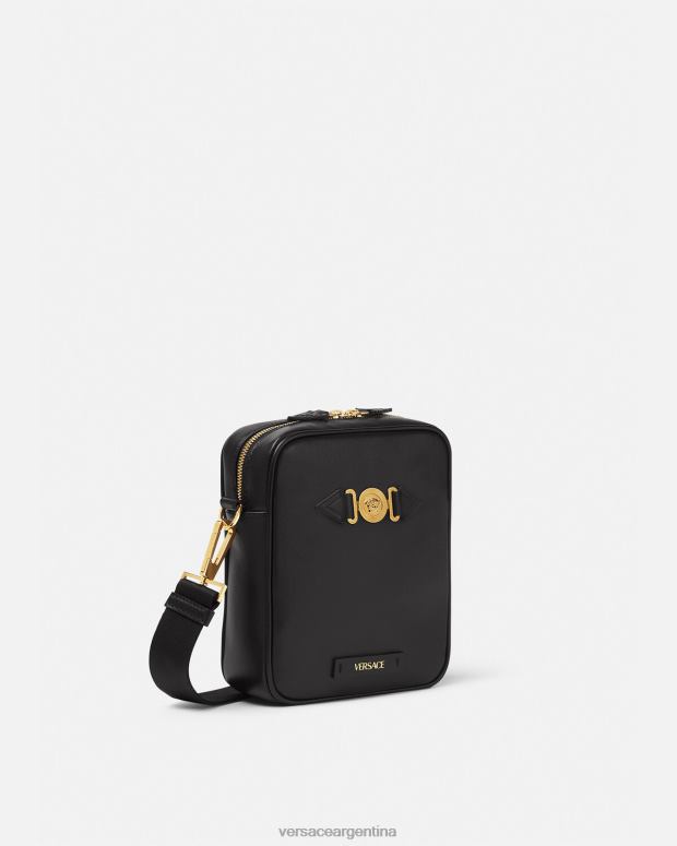 hombres Versace negro bandolera con medusa biggie bolsas 4F6041469
