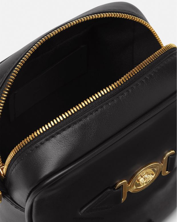 hombres Versace negro bandolera con medusa biggie bolsas 4F6041469