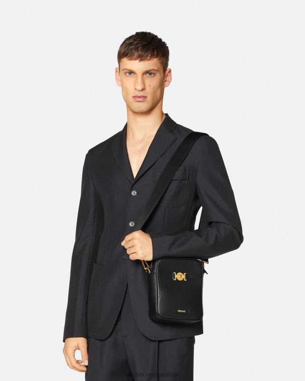 hombres Versace negro bandolera con medusa biggie bolsas 4F6041469
