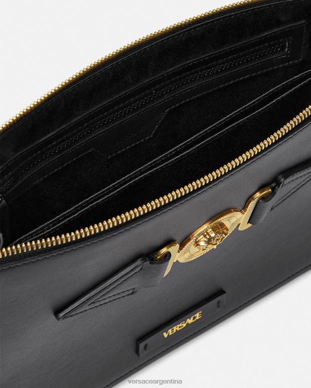 hombres Versace negro bolsa grande de medusa bolsas 4F6041466