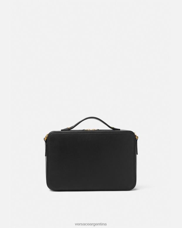 hombres Versace negro bolso messenger con medusa biggie bolsas 4F6041468