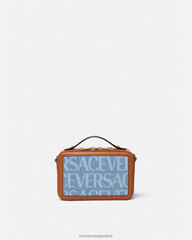 hombres Versace azul bolso tipo mensajero pequeño por toda la prenda bolsas 4F6041494