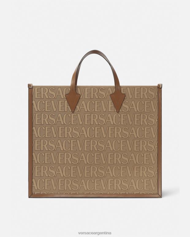 hombres Versace marrón bolso de mano por toda la prenda bolsas 4F6041506