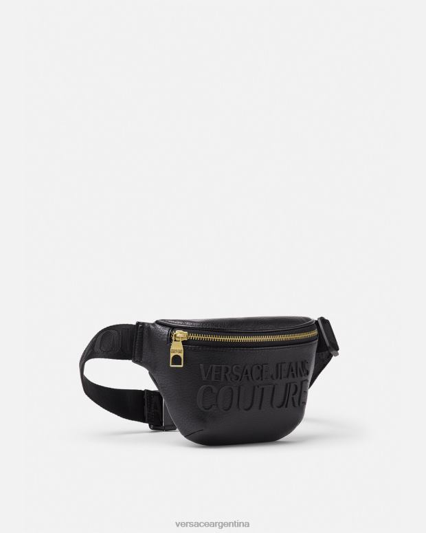 hombres Versace negro riñonera con logo bolsas 4F6042471