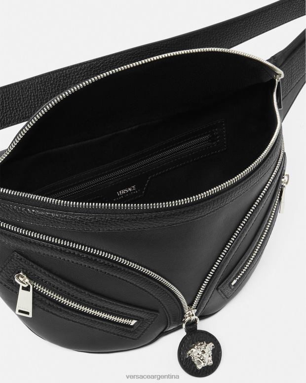 hombres Versace negro riñonera repetida bolsas 4F6041504