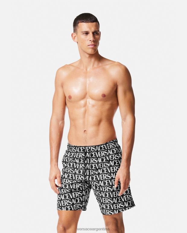hombres Versace negro y estampado bañadores integrales ropa interior y ropa de playa 4F6041803
