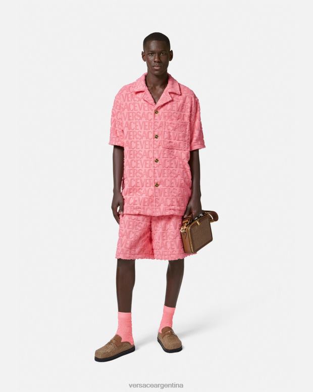 hombres Versace rosa sobrecamisa de toalla ropa 4F6041281