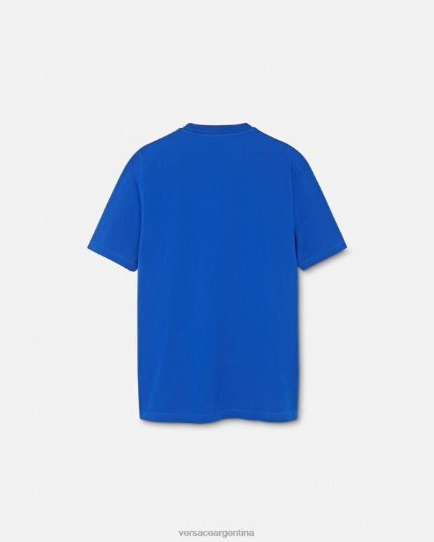 hombres Versace azul camiseta la maschera ropa 4F6041383