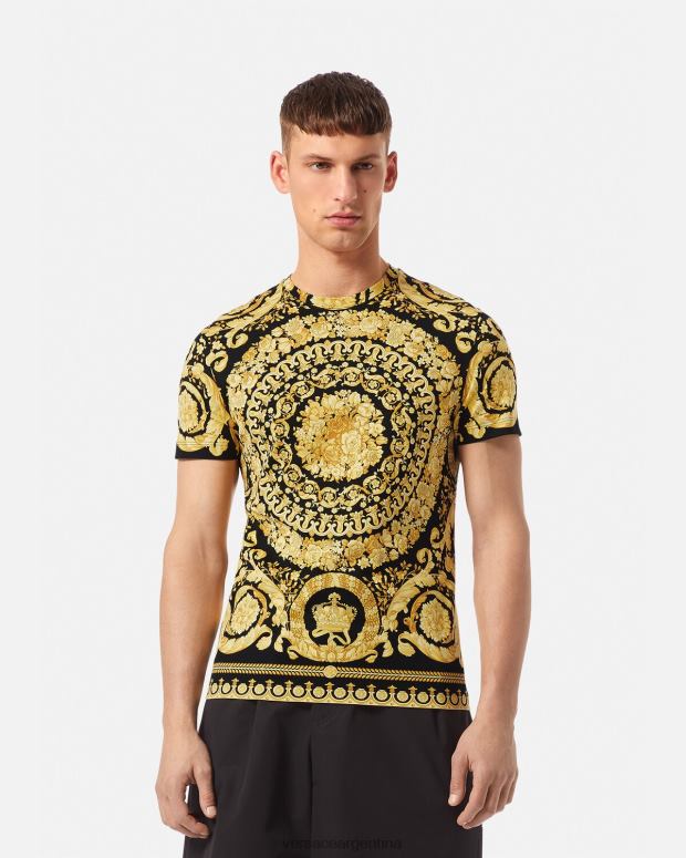 hombres Versace imprimir camiseta barroca ropa 4F6041369