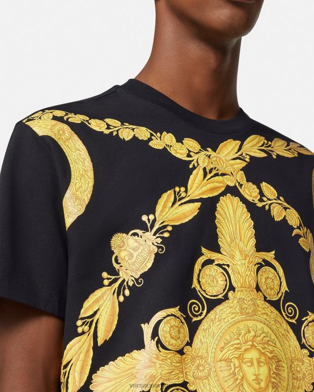 hombres Versace imprimir camiseta maschera barroca ropa 4F6041388