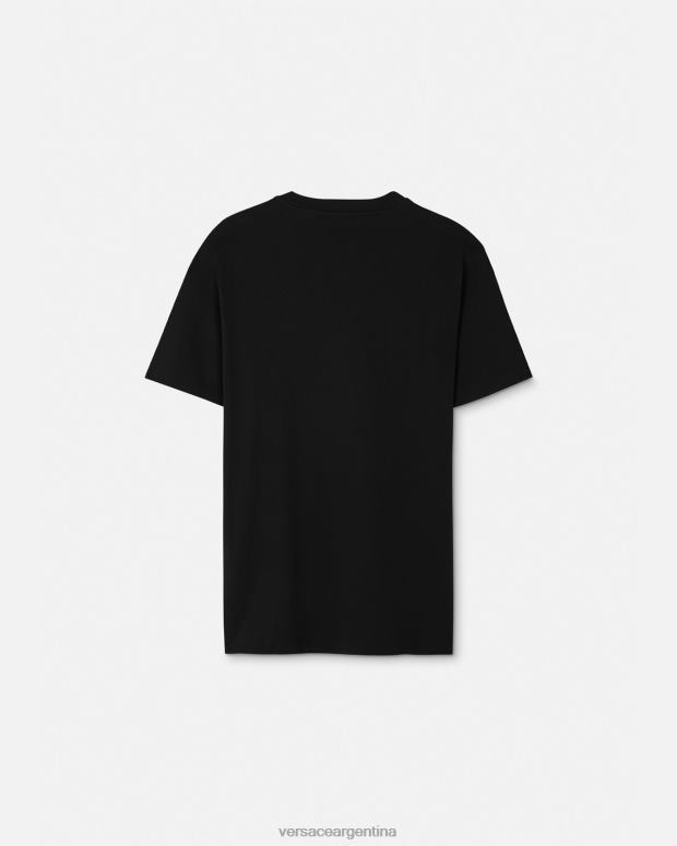 hombres Versace negro camiseta le maschere ropa 4F6041382