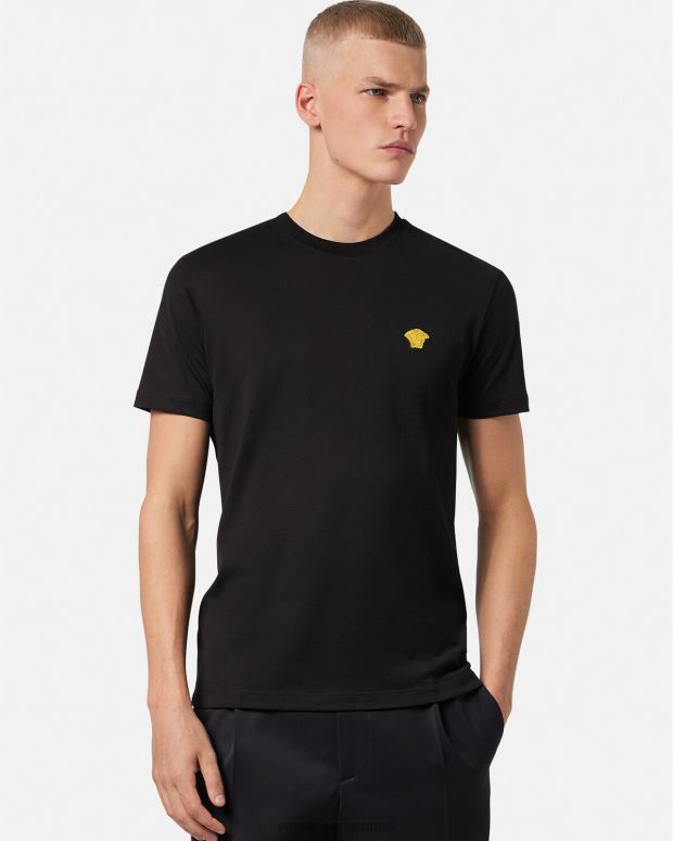 hombres Versace negro camiseta medusa ropa 4F6041370