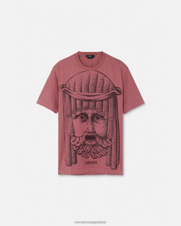 hombres Versace rosa camiseta la maschera ropa 4F6041384