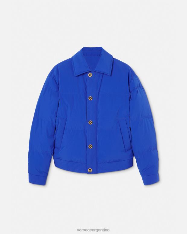 hombres Versace azul chaqueta acolchada con medusa ropa 4F6041253
