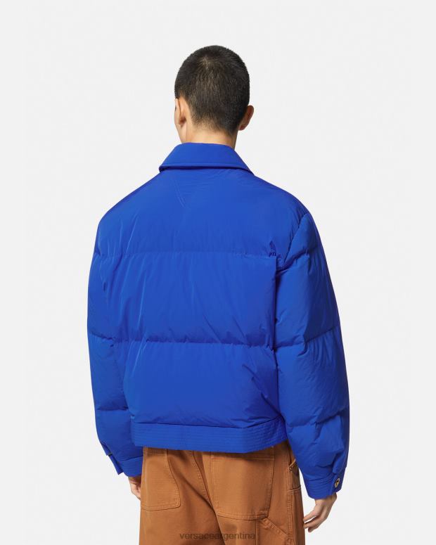 hombres Versace azul chaqueta acolchada con medusa ropa 4F6041253