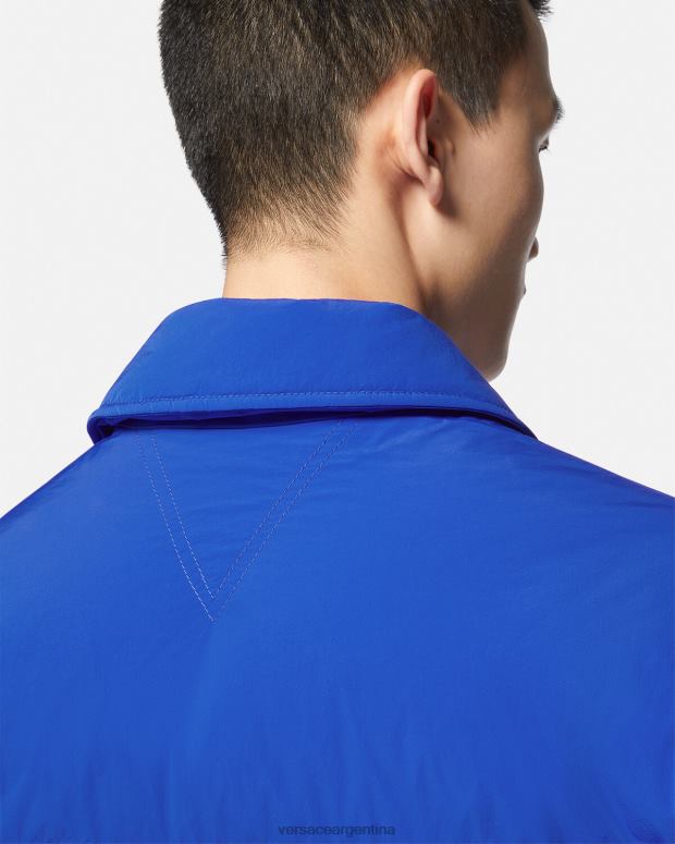hombres Versace azul chaqueta acolchada con medusa ropa 4F6041253