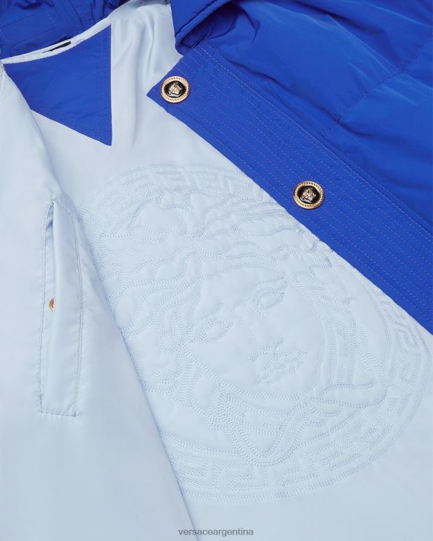hombres Versace azul chaqueta acolchada con medusa ropa 4F6041253