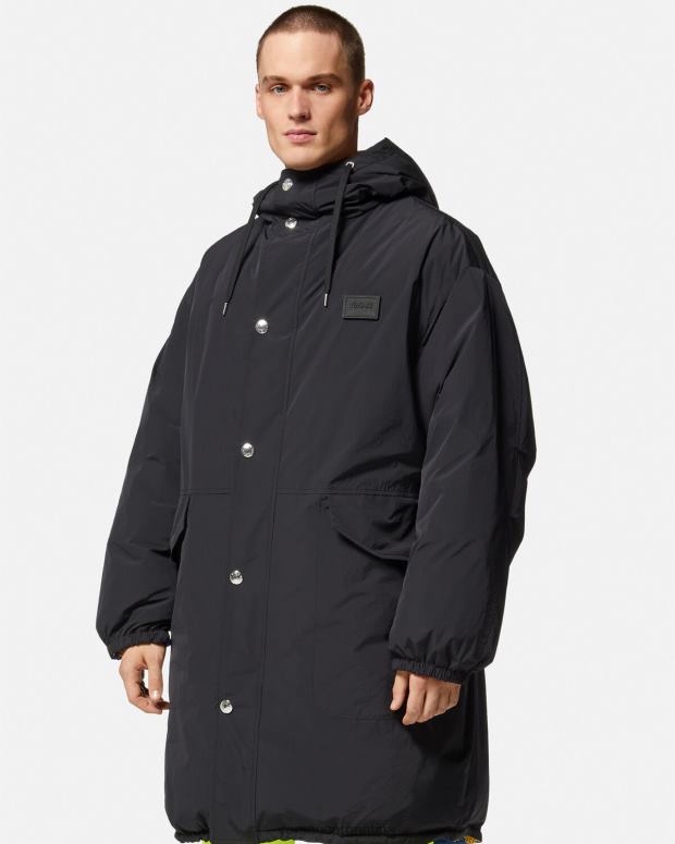 hombres Versace azul y oro parka acolchada reversible barroco 660 ropa 4F6041239