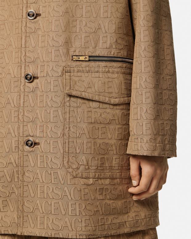 hombres Versace imprimir abrigo completo ropa 4F6041220