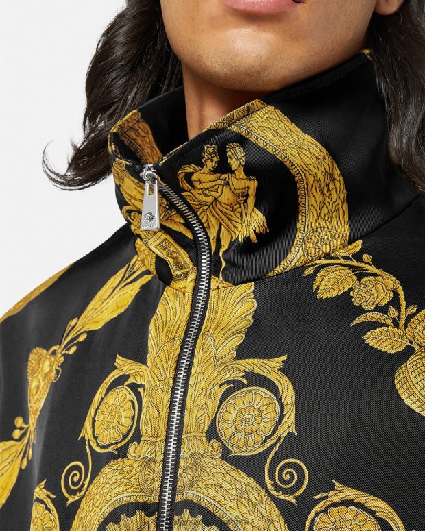 hombres Versace imprimir chaqueta blusón barroco maschera ropa 4F6041236