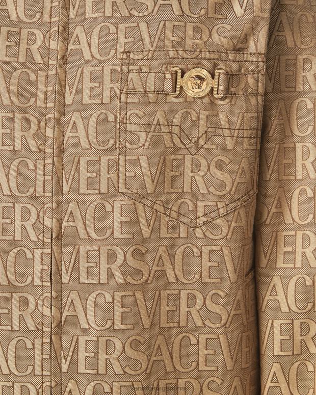 hombres Versace imprimir chaqueta tipo blusón por toda la prenda ropa 4F6041221