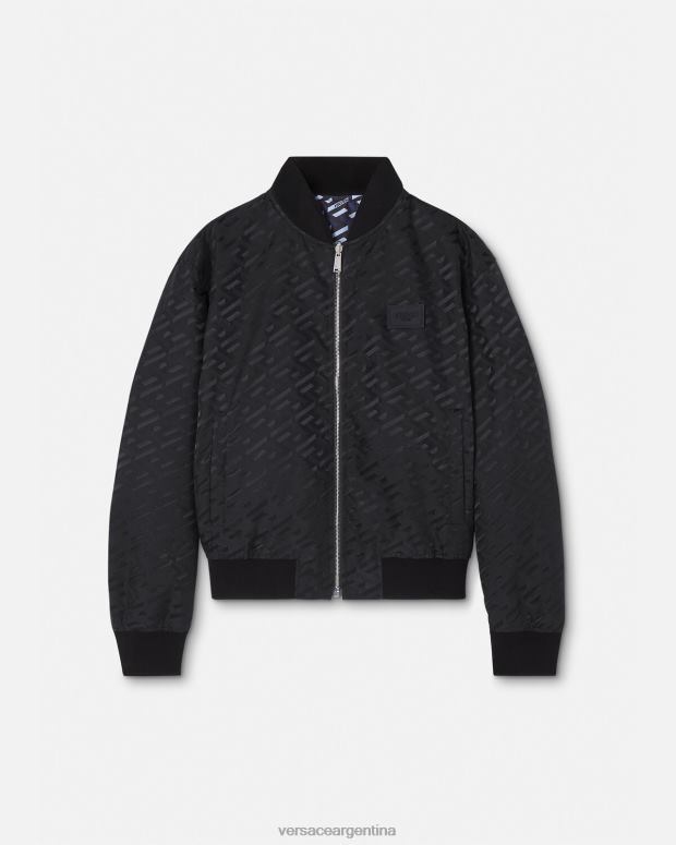 hombres Versace negro chaqueta bomber reversible la greca ropa 4F6041246