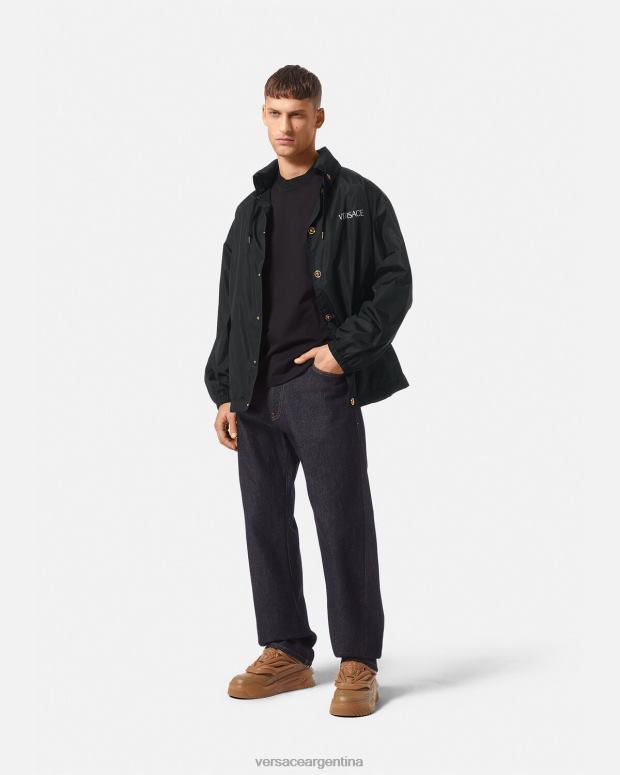 hombres Versace negro chaqueta de medusa ropa 4F6041249