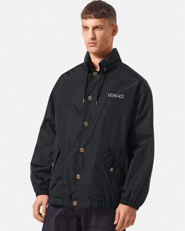 hombres Versace negro chaqueta de medusa ropa 4F6041249
