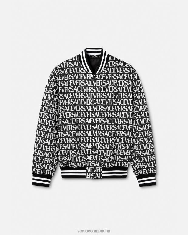 hombres Versace negro y estampado chaqueta bomber integral ropa 4F6041238