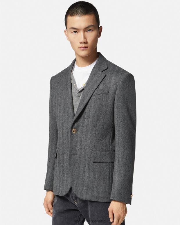 hombres Versace gris blazer de cachemir con medusa ropa 4F6041263