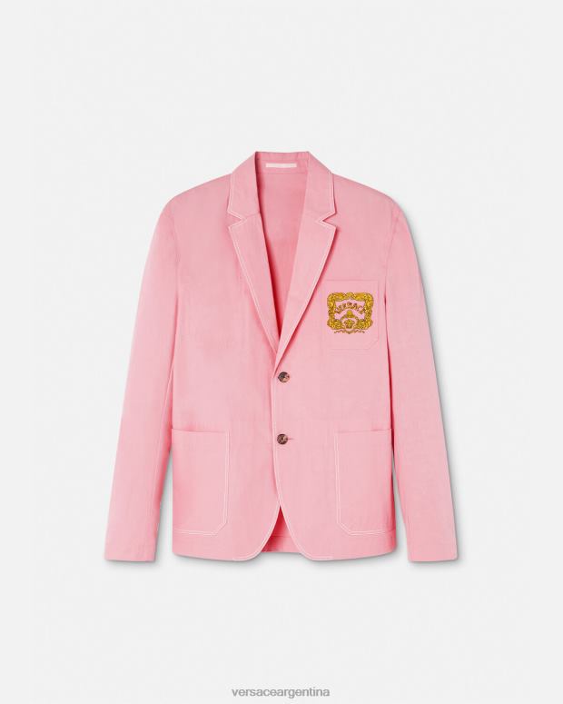 hombres Versace rosa blazer barroco con conchas marinas ropa 4F6041268