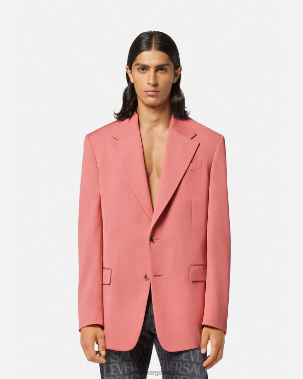 hombres Versace rosa blazer con botonadura sencilla ropa 4F6041272