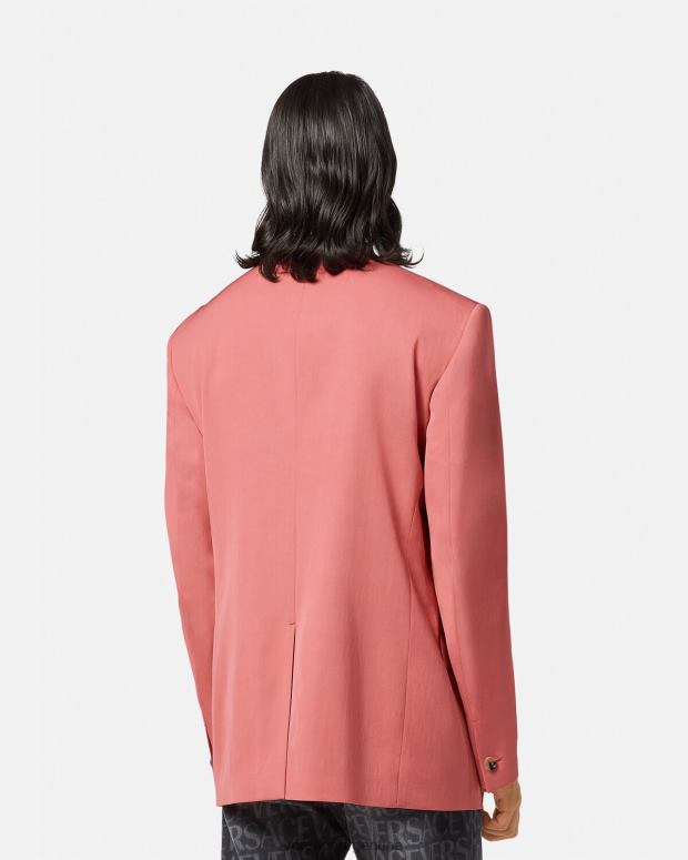 hombres Versace rosa blazer con botonadura sencilla ropa 4F6041272