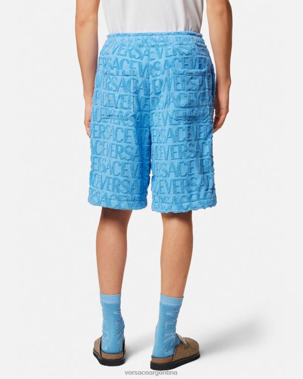 hombres Versace azul claro pantalones cortos de toalla ropa 4F6041429